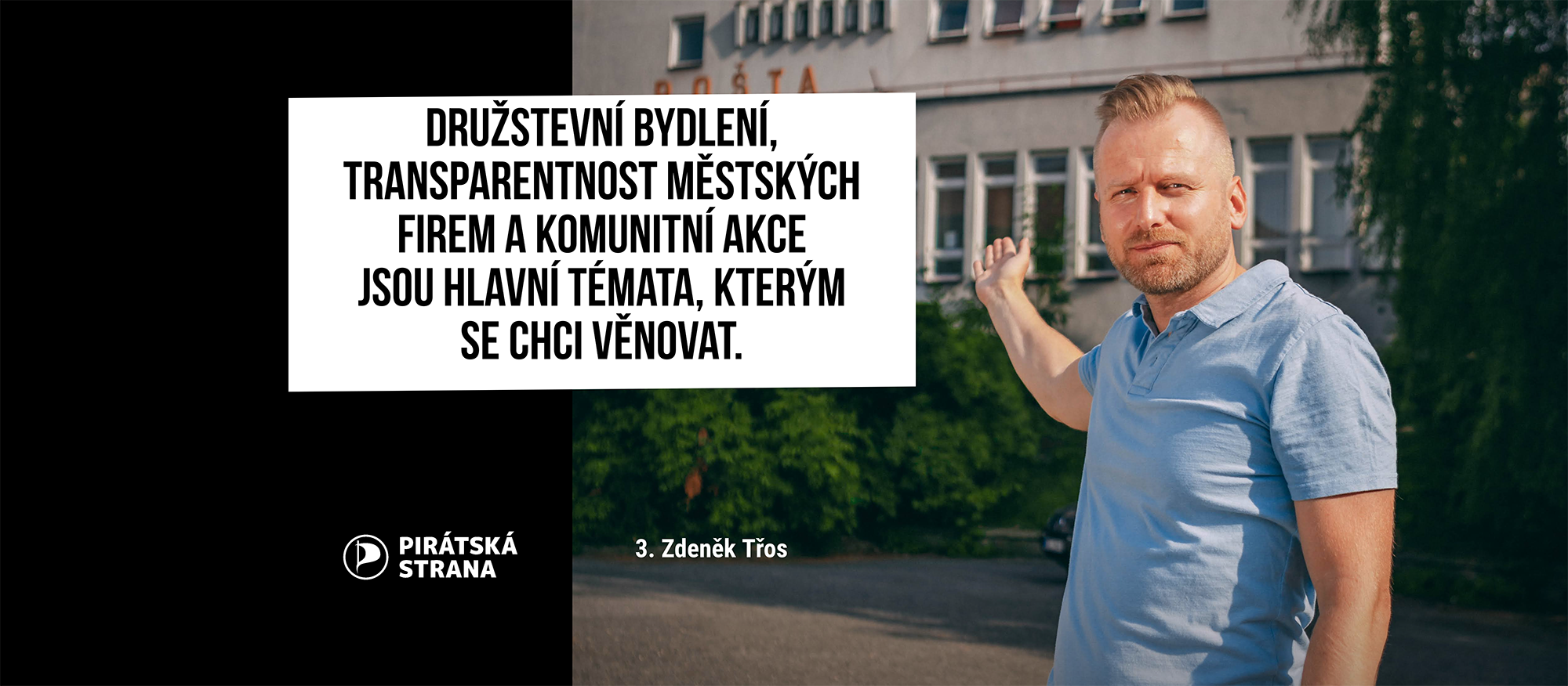 Zdeněk Třos: „Družstevní bydlení, transparentnost městských firem a komunitní akce jsou hlavní témata, kterým se chci věnovat. "