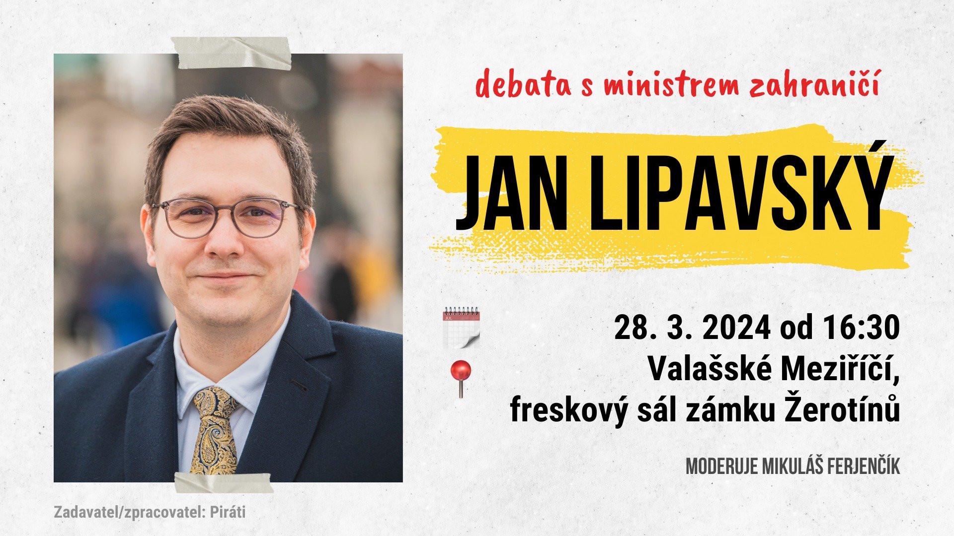 Jan Lipavský ve Valašském Meziříčí - debata s ministrem zahraničí